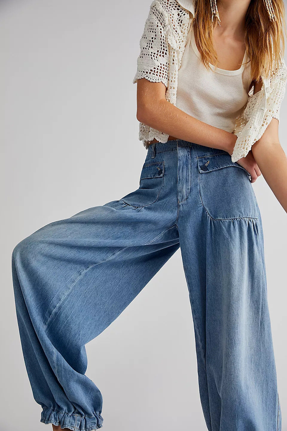 GR | Taschen Schnürung Ballon Jeans