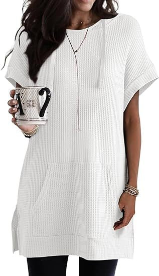 Damen lässiges Hoodie-Kleid mit praktischer Kängurutasche und Relaxed-Fit GR