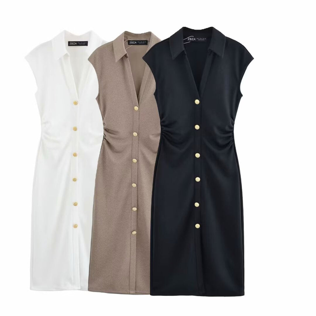 Women's shirt dress with elegant button details and a sophisticated cut, size [size]