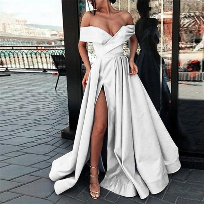 GR | eBay Satin Mehrfarbiges Tiefes V-Ausschnitt Kleid