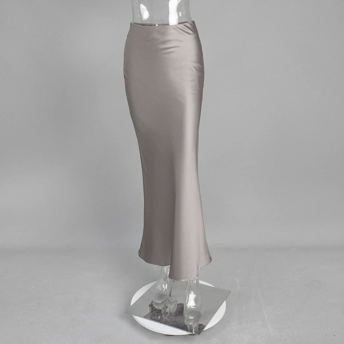 GR | Satin-Midi-Rock mit Fließendem Design für Damen