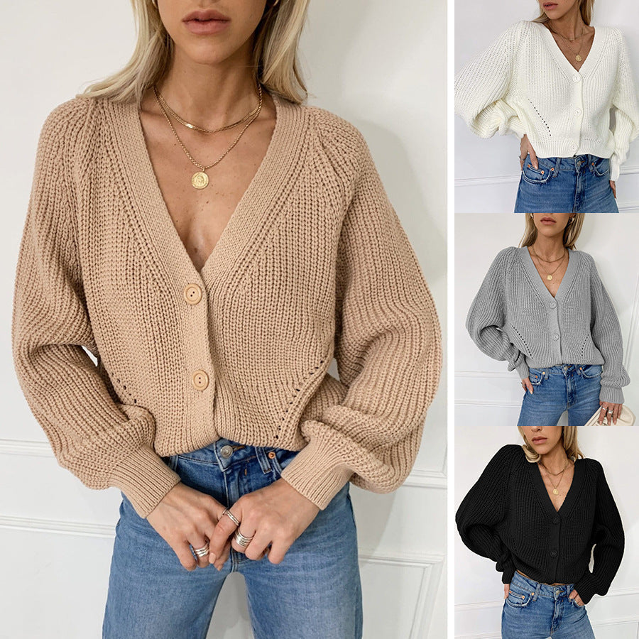 Damen Strickjacke mit oversized Schnitt und Knopfdetails GR