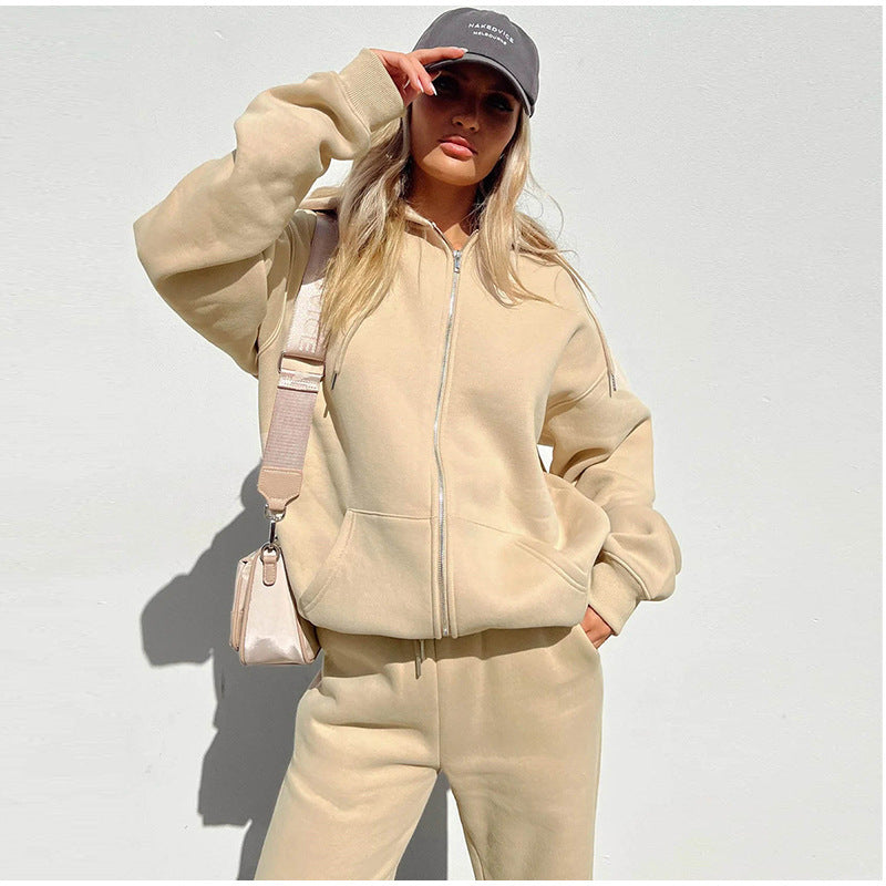 Damen Sport-Fleece-Set mit hochwertigem Reißverschluss und praktischem Taschen GR
