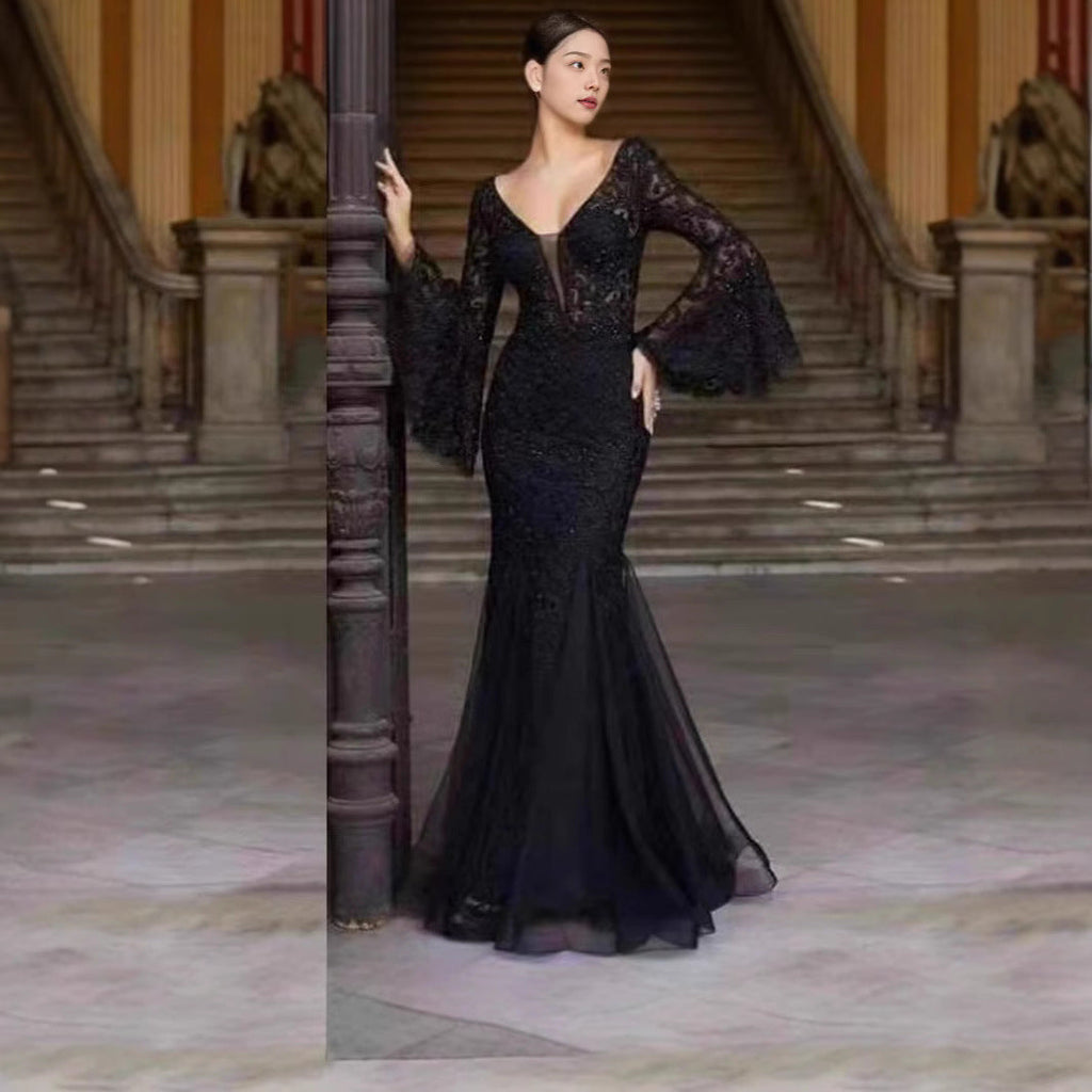 GR | Vintage Party Lange Meerjungfrau Rock Kleid