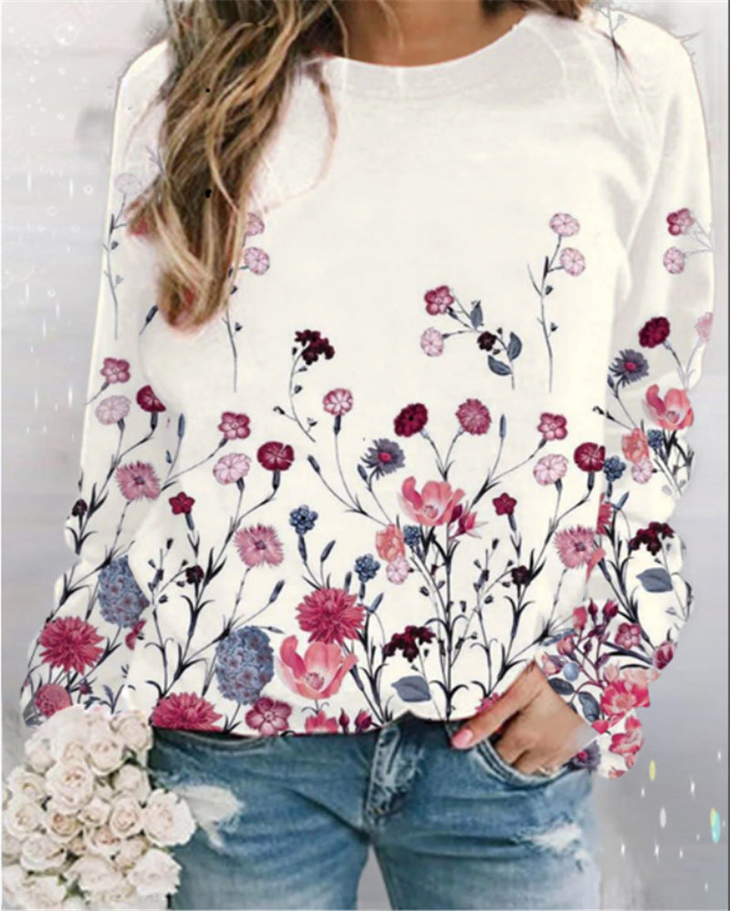 GR | Patterned Print Crew Neck Sweatshirt