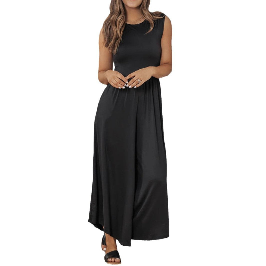 GR | Sleeveless wide-leg long pantsuit