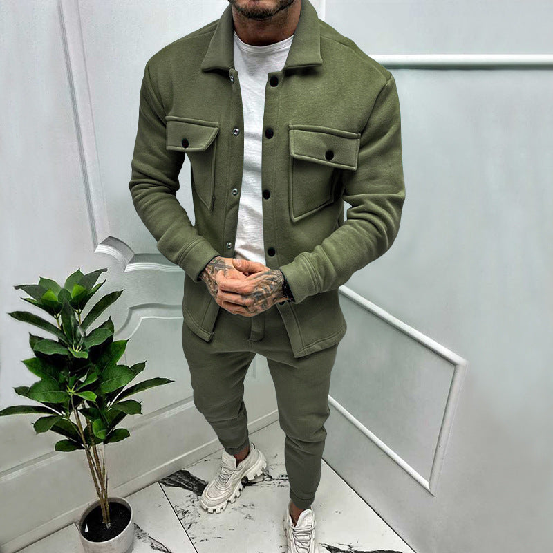 GR | 2-Piece Suede Set Shirt and Trousers