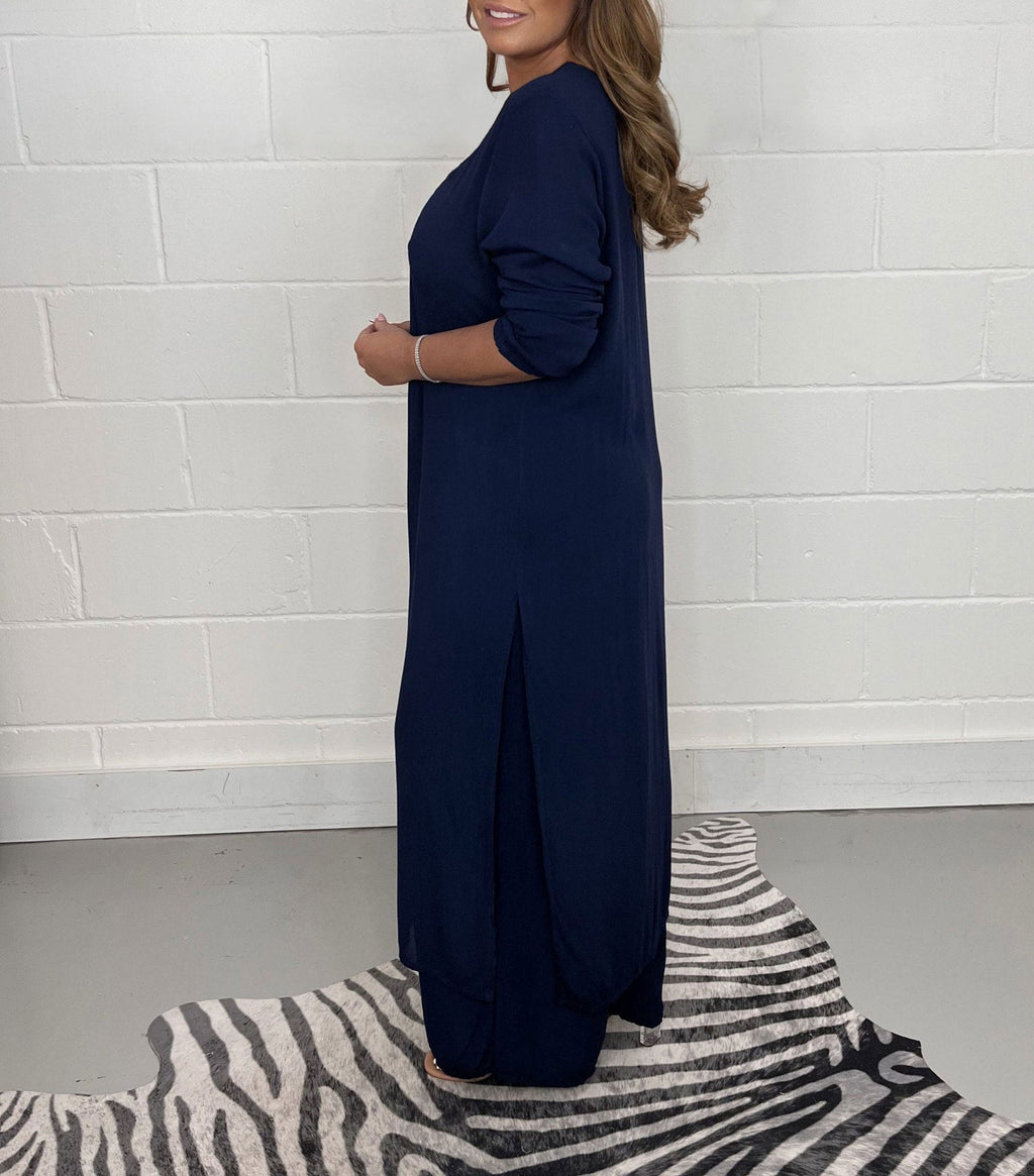 GR | Casual two-piece set with V-neck