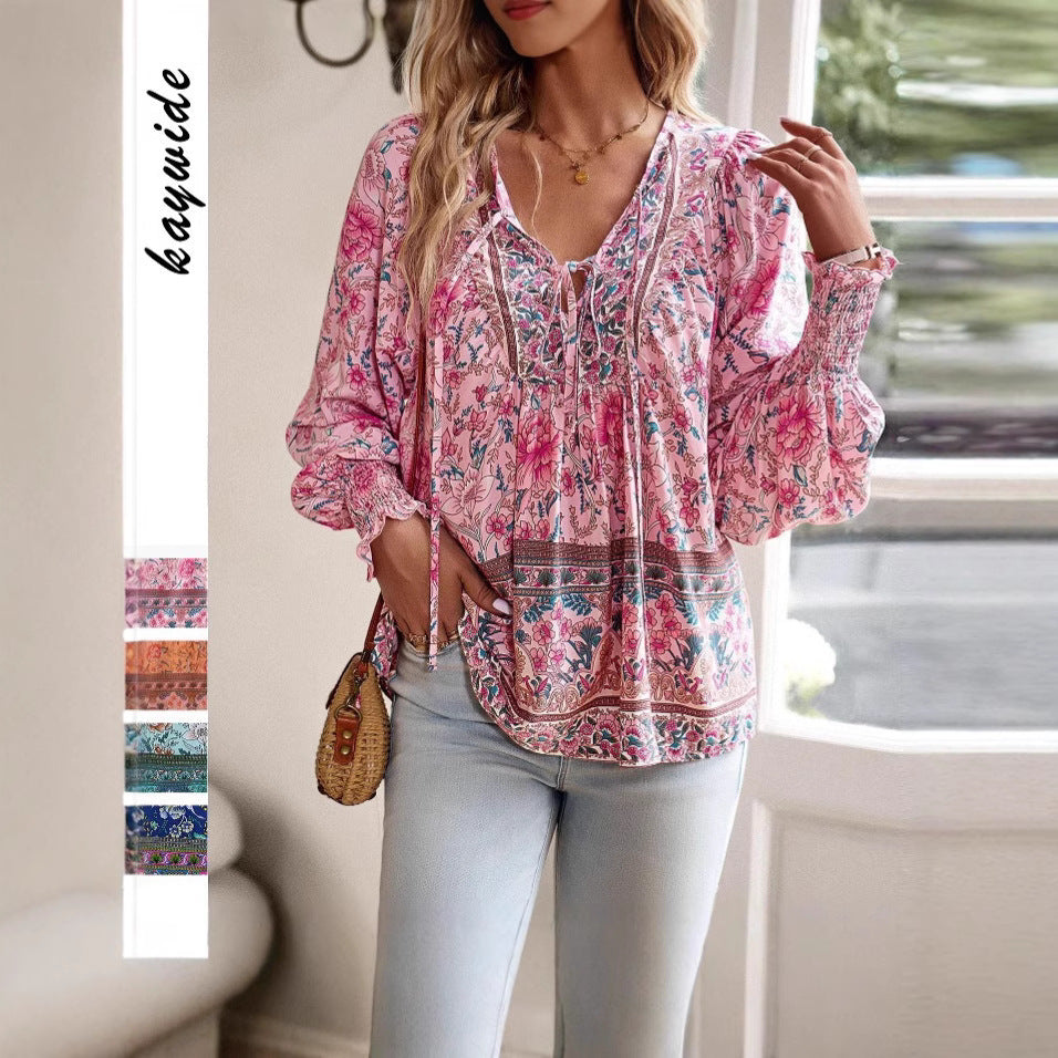 Damen Blusenshirt mit floralem Design und lässigem Schnitt GR