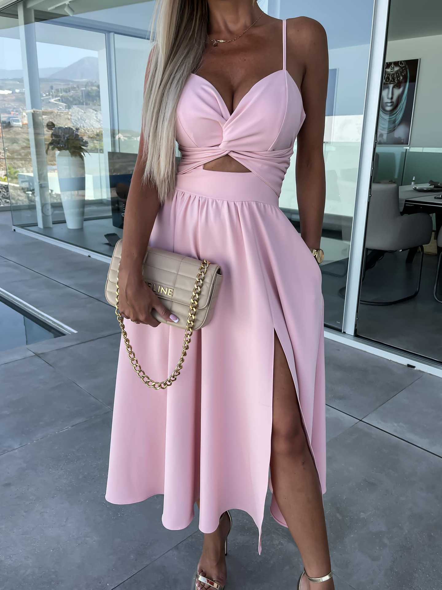 GR | Casual Holiday Solid Color Frenulum V-Neck A-Line Dresses - 4 Colors