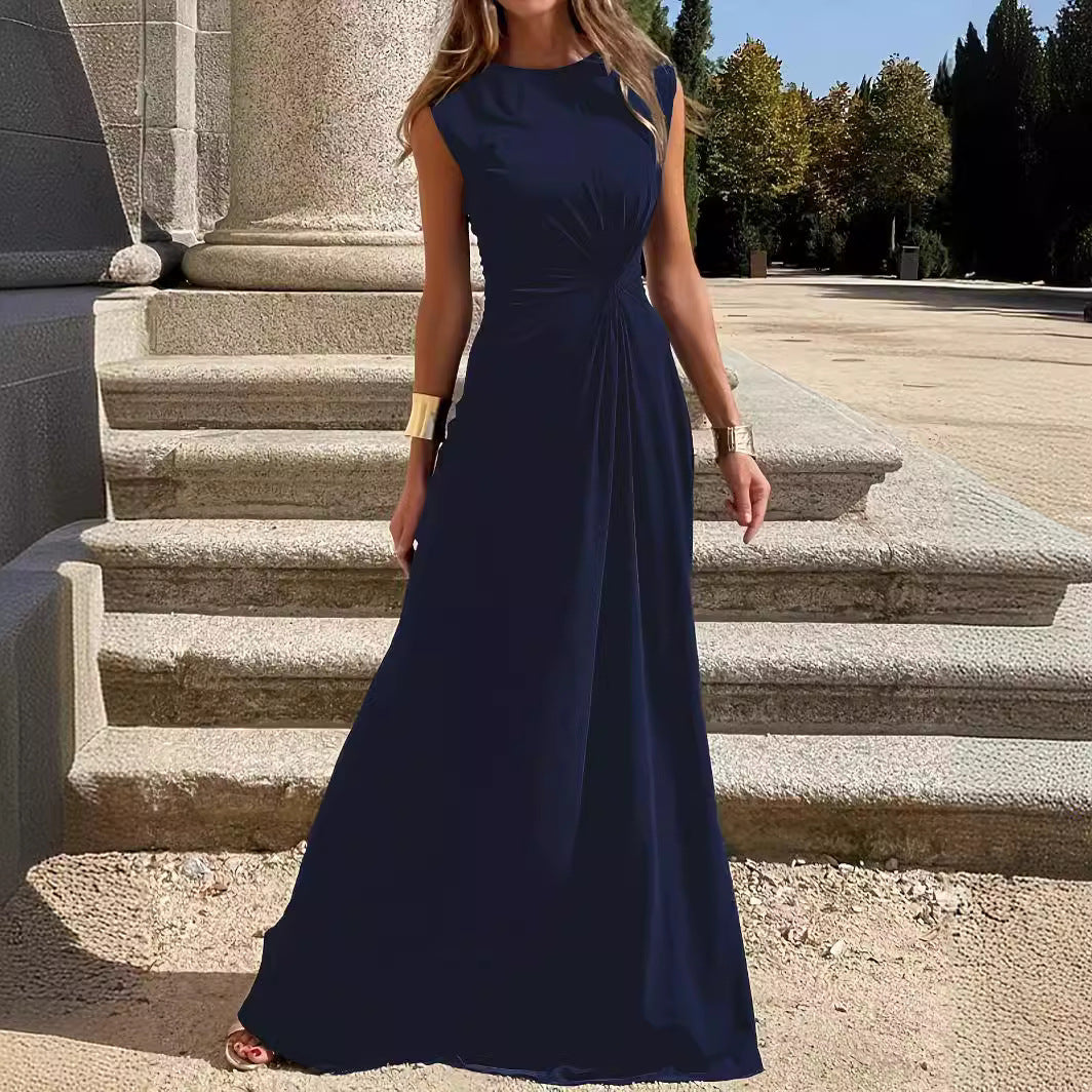 GR | Elegant long-sleeved dress with lapels and a smooth V-neck for women