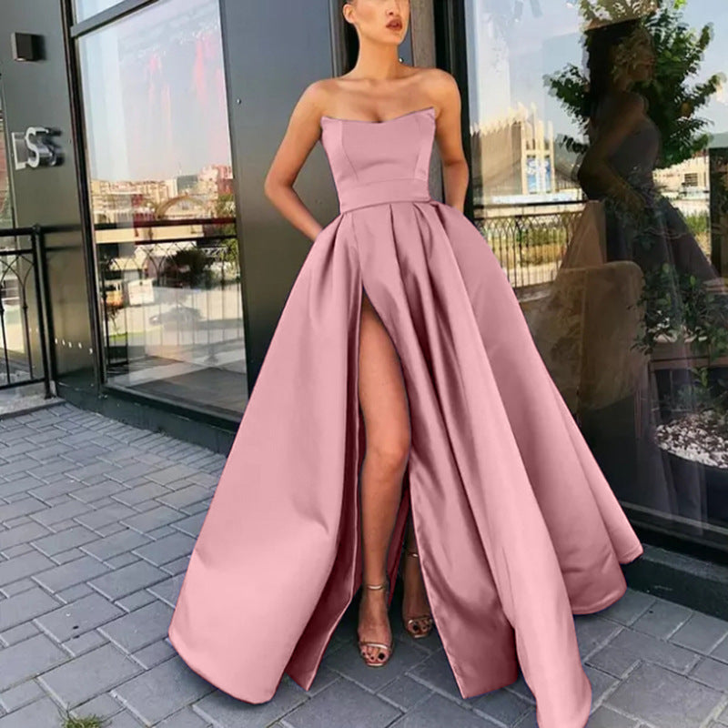 GR | Split long party hostess evening dress
