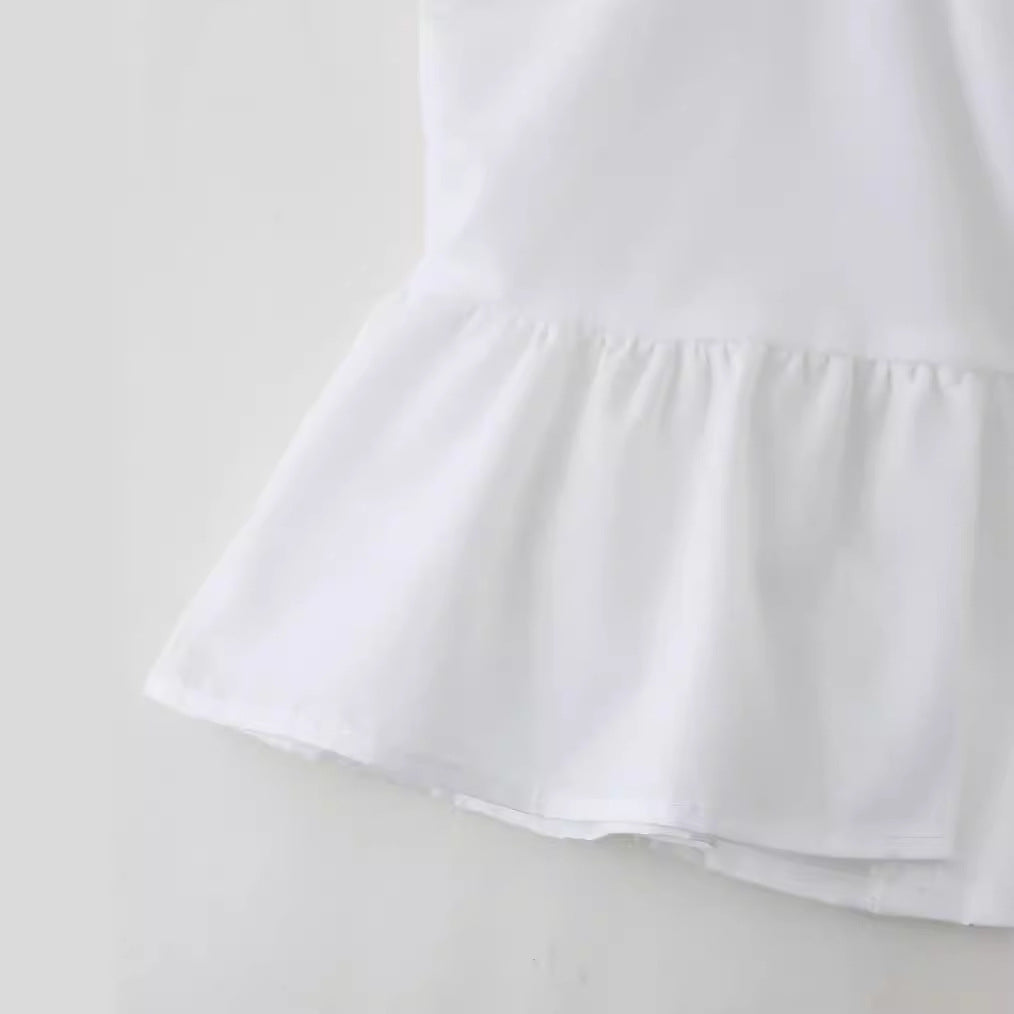 Women's corset top with spaghetti straps and a cute ruffle, size S