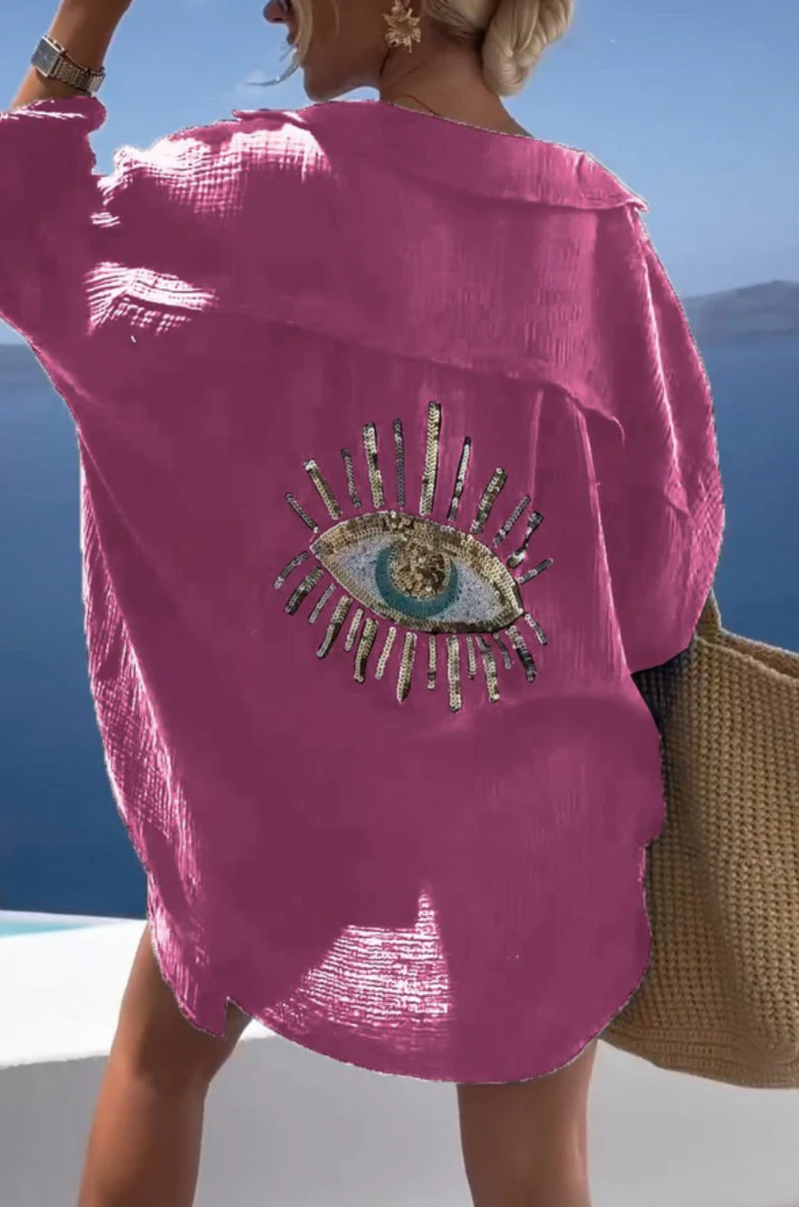 GR | Reverskragen Baumwoll-Leinen-Shirt für Frühling/Sommer