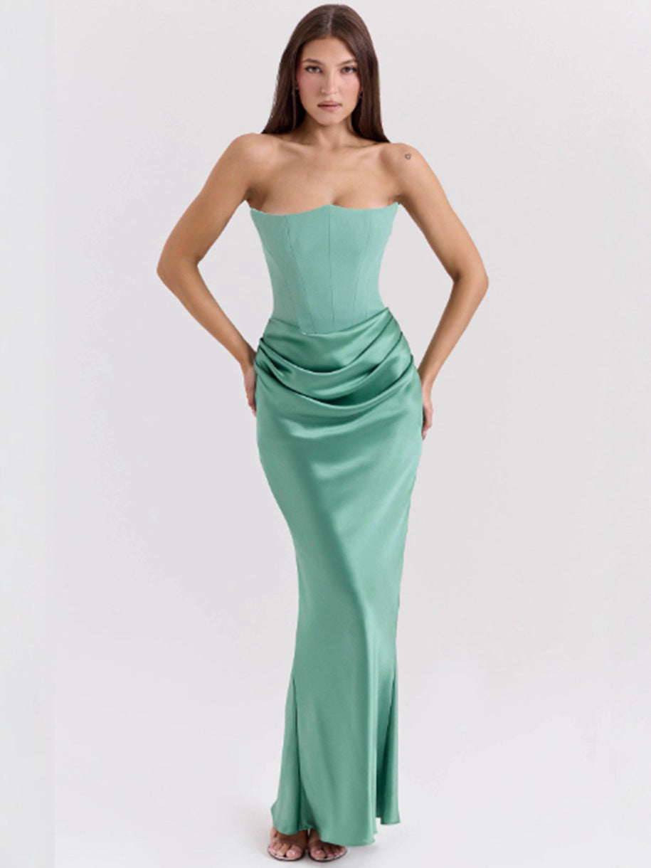 GR | Strapless Pink Satin Ballkleid