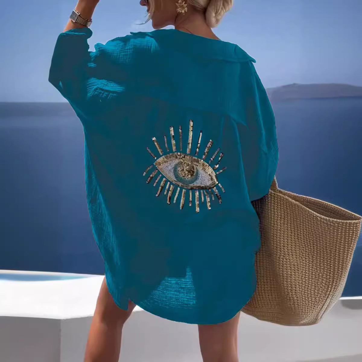 GR | Reverskragen Baumwoll-Leinen-Shirt für Frühling/Sommer