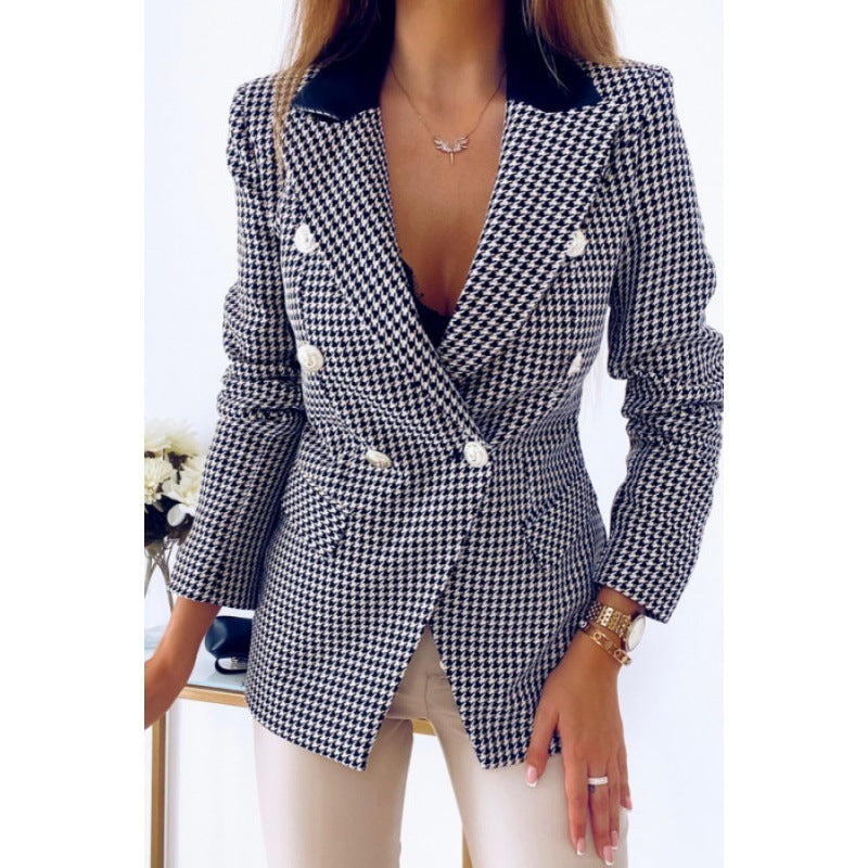 GR | Red plaid jacket for women