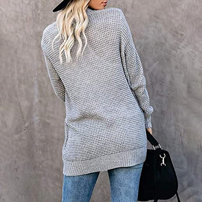 Women's open-cut cardigan with side pockets, size