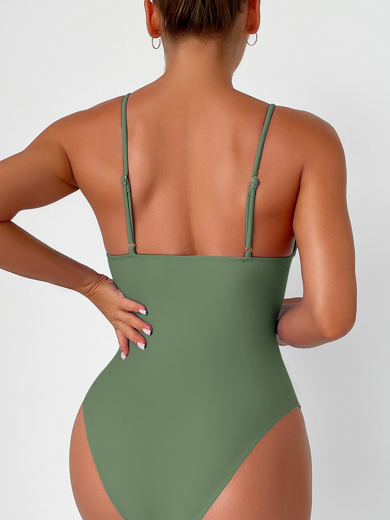 GR | Tummy Control Hook Design Printed Tankini Set