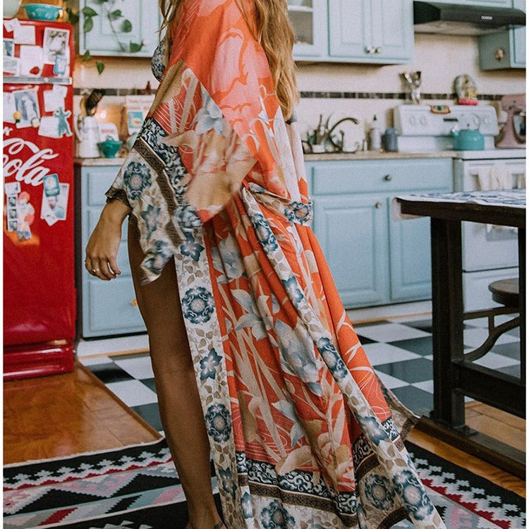 Women's beach robe in a luxurious and artistic design GR