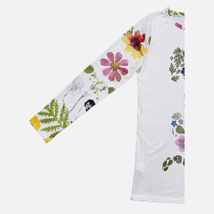 GR | Floral round neck T-shirt 