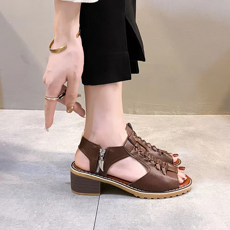 GR - Orthopedic sandals with heels | Comfortable women's sandals with lace design