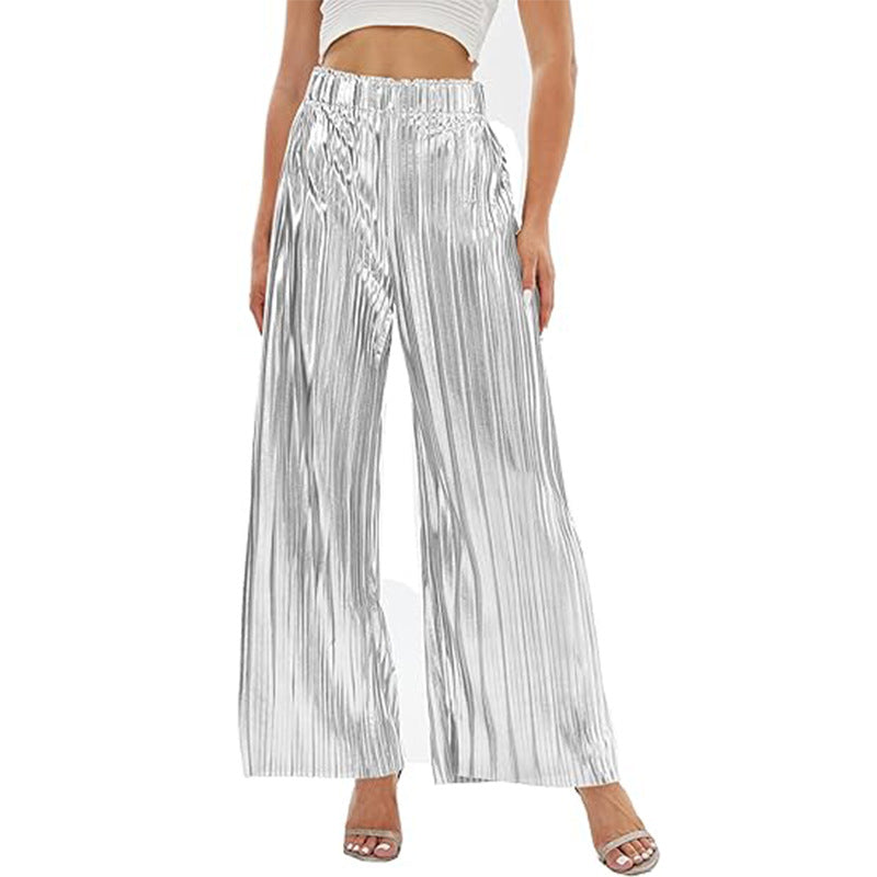 Damen Elegante Plisseehose mit elastischem Bund GR