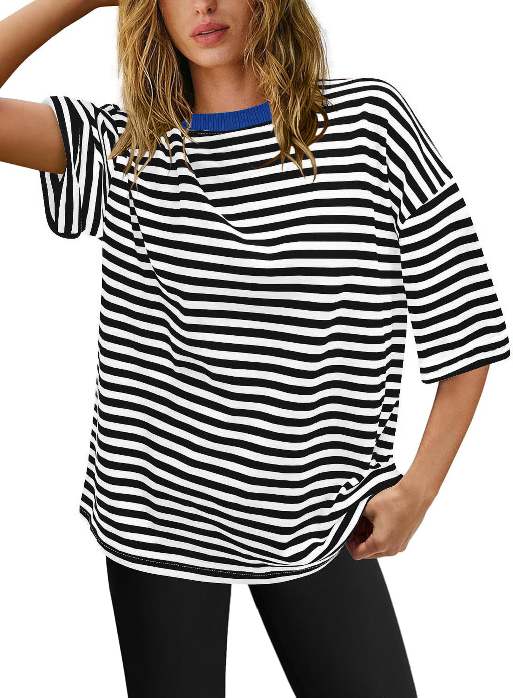 Damen Übergrößen T-Shirt mit Streifenmuster GR
