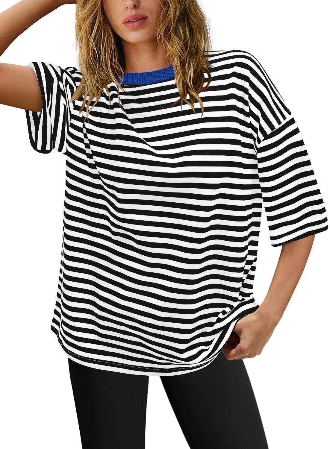 Damen Übergrößen T-Shirt mit Streifenmuster GR