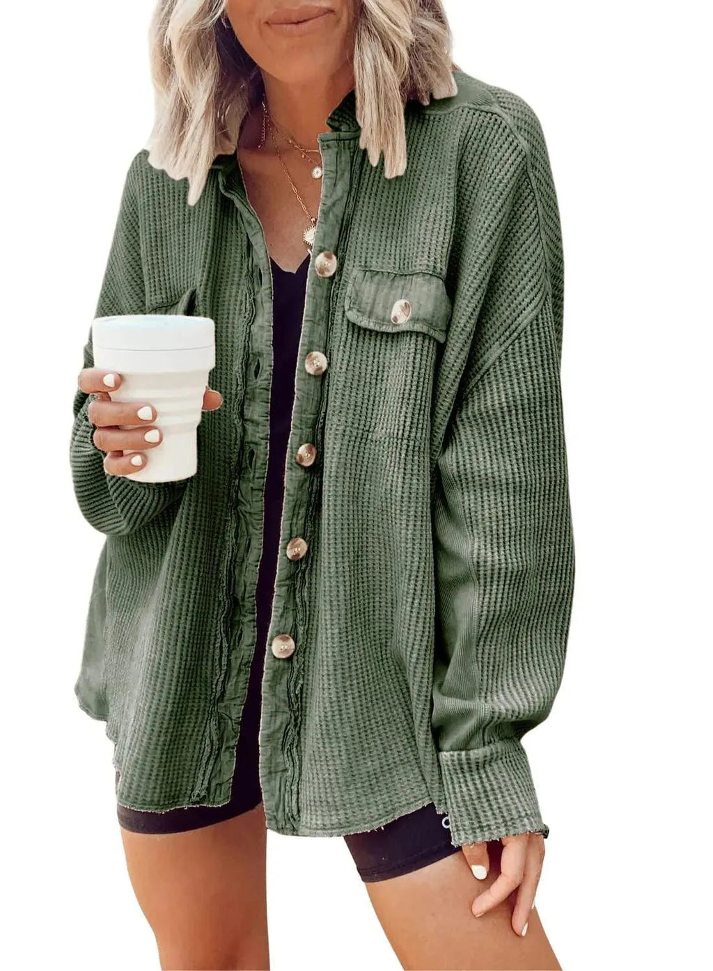 GR | Women's irregular shirt jacket