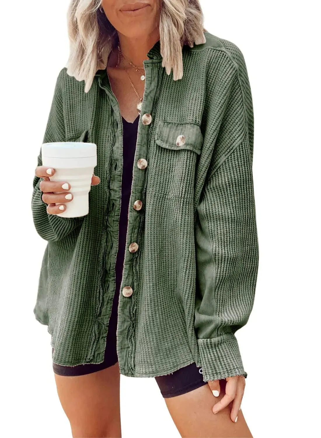 GR | Women's irregular shirt jacket