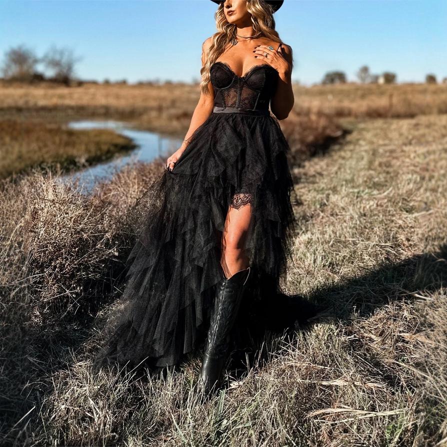 GR | Durable Herringbone Mesh Lace Pure Desire Maxi Dress