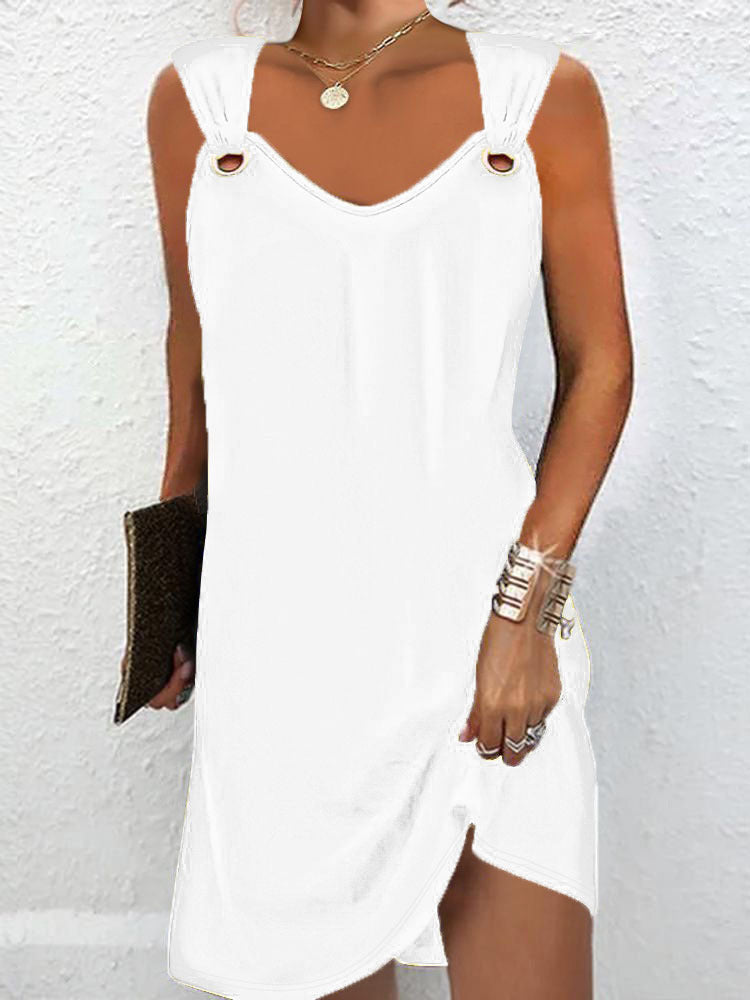 Damen ärmelloses Kleid mit modischen Ringdetails GR