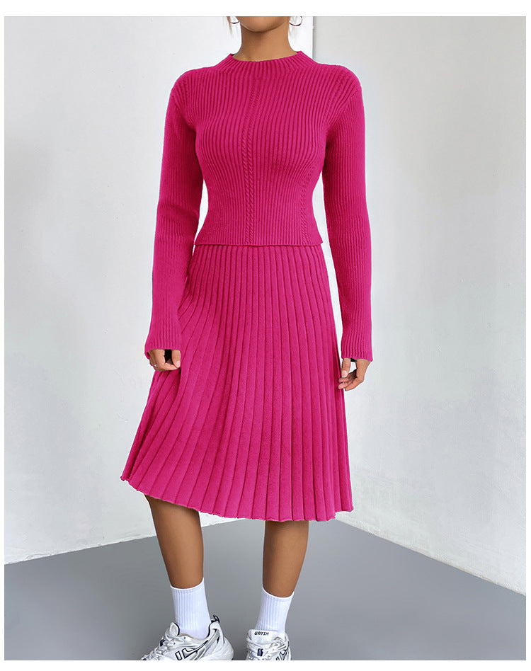 GR | A-line skirt knit sweater set 
