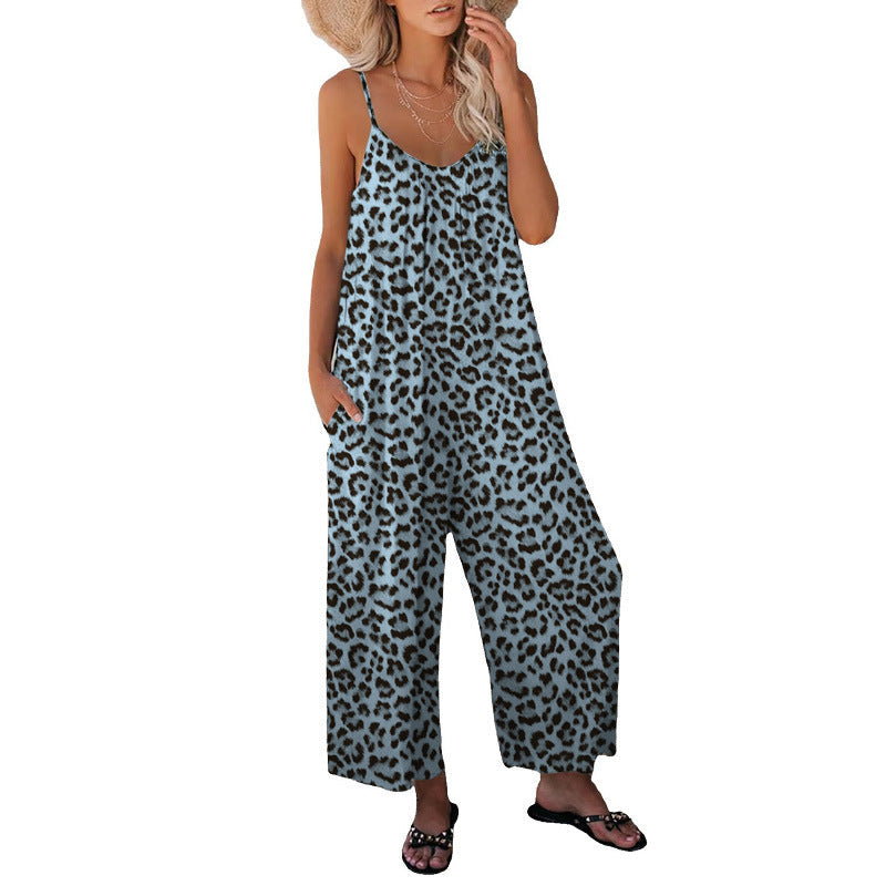 GR | Leopard print bag, loose strap jumpsuit, overall