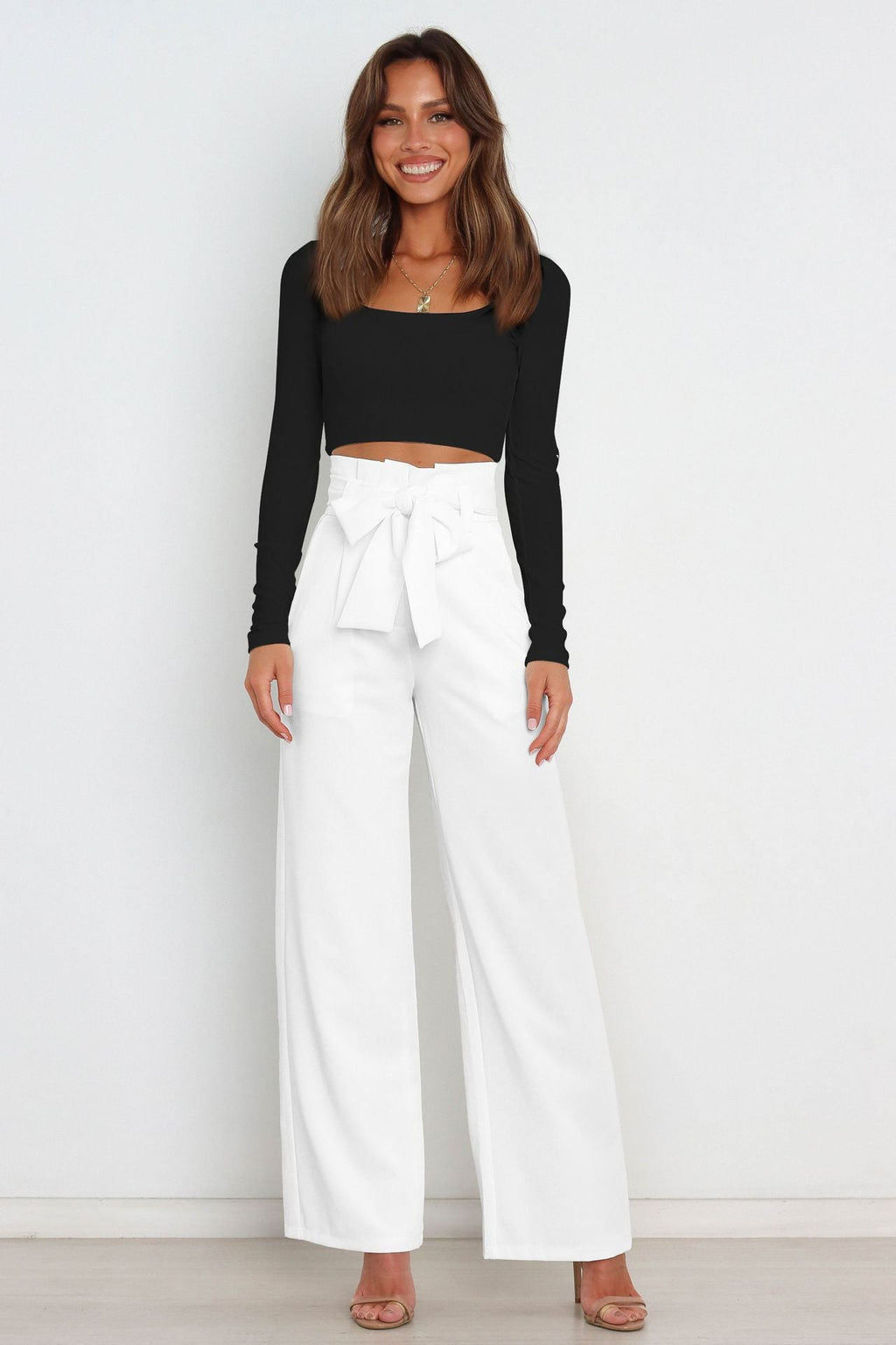GR | Stylish lacing bow summer trousers 