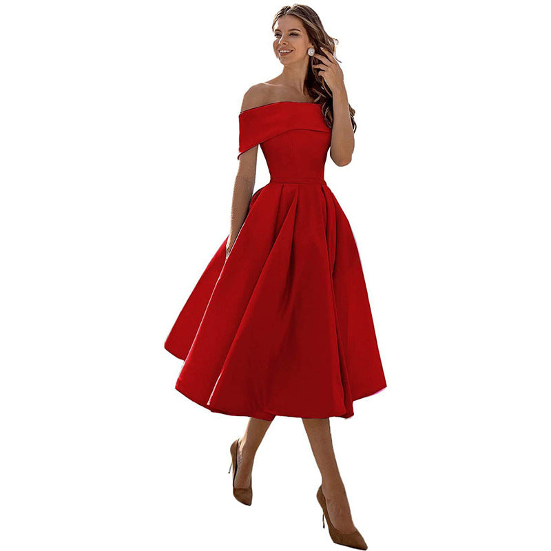 GR | Versatile strapless satin dress for parties