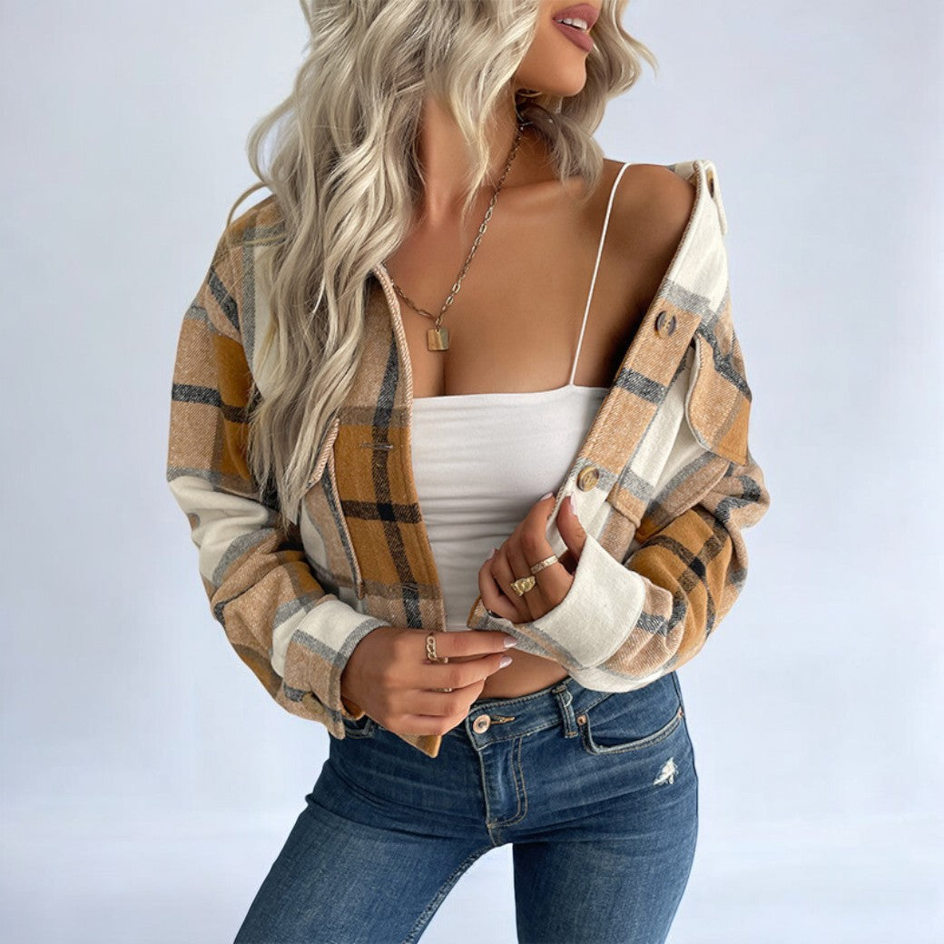 GR | Fashionable plaid jacket