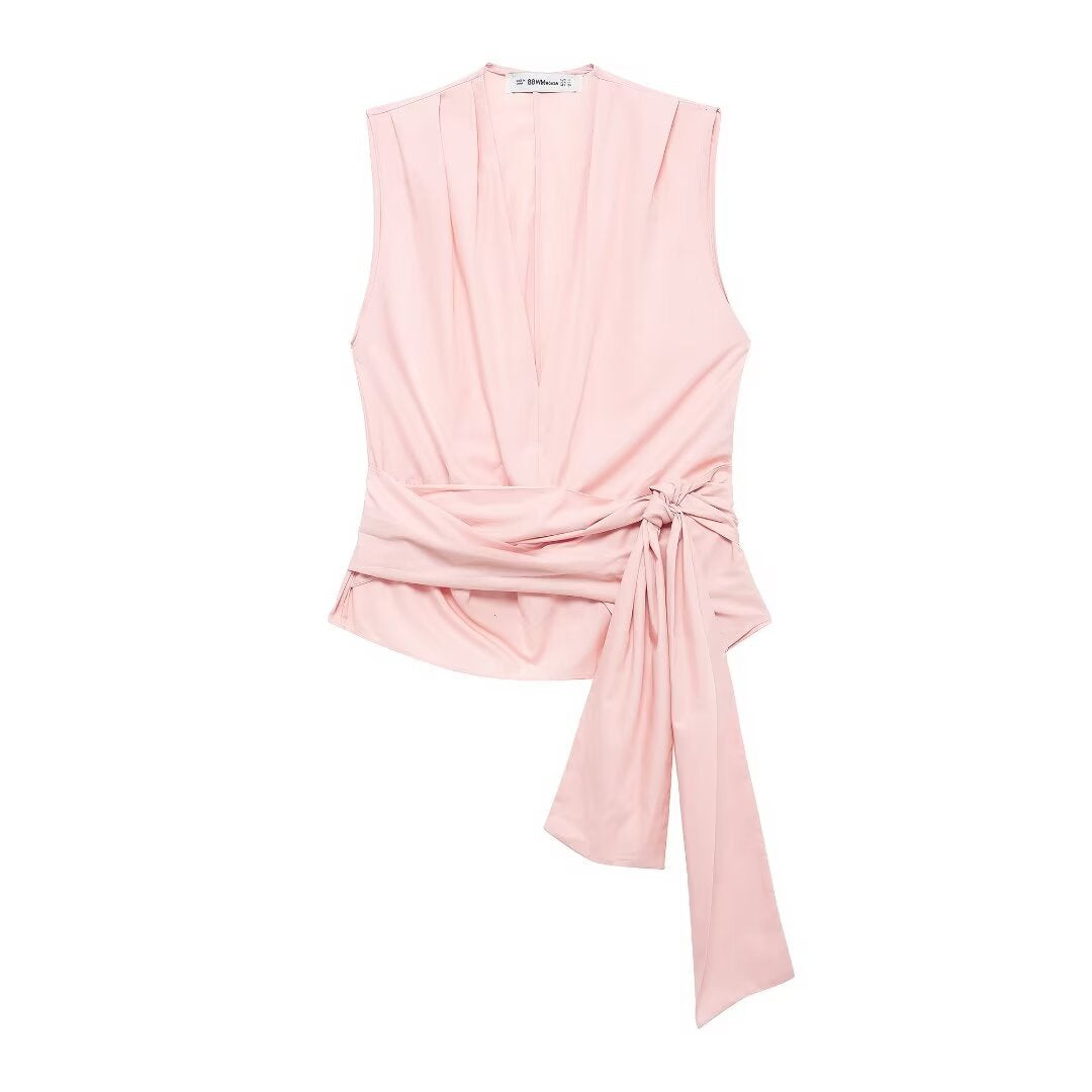 GRMODE | Cardigan mit Schleifen-Dekoration Weste lange Hose Anzug