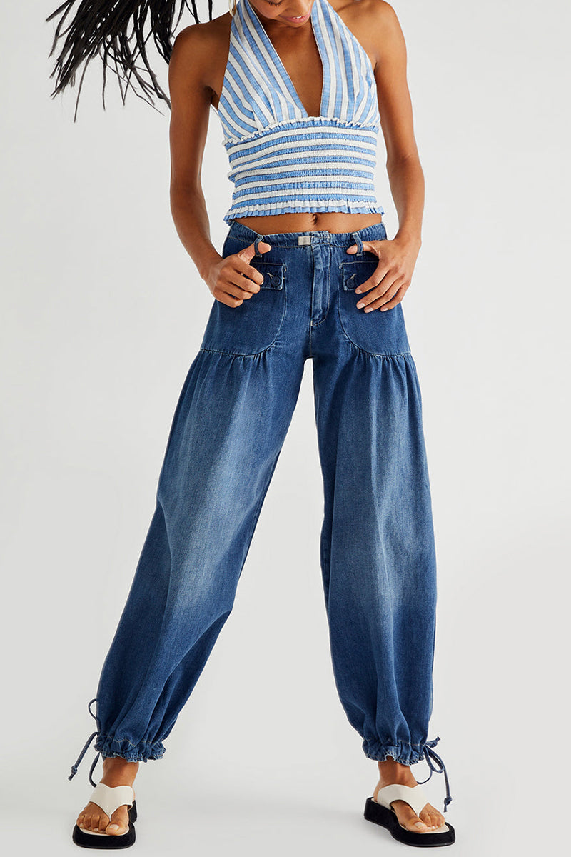 GR | Taschen Schnürung Ballon Jeans