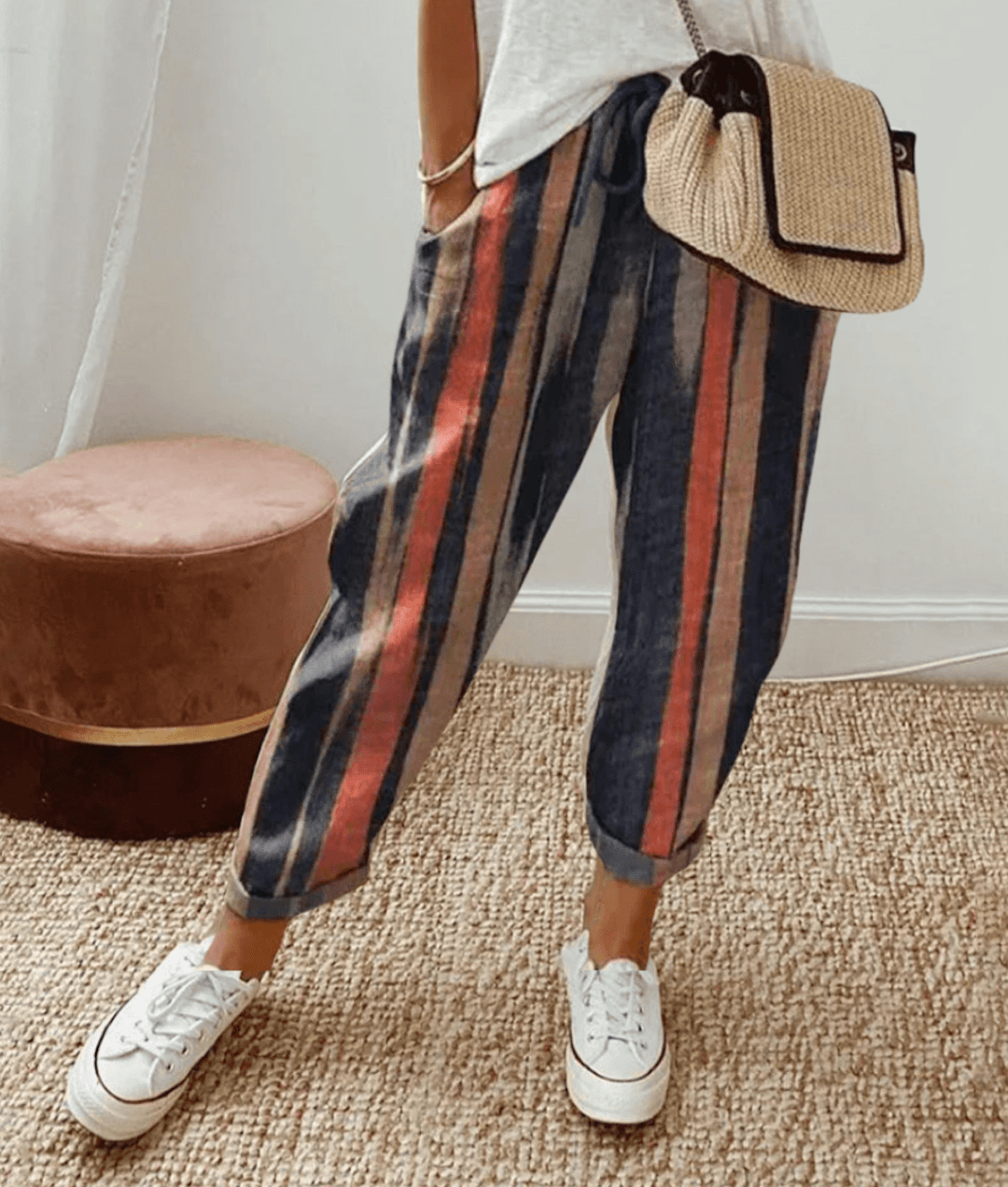Loose fit linen trousers