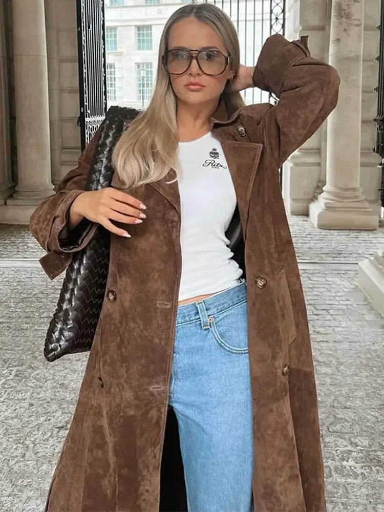 GR | Women's winter coat made of faux suede 