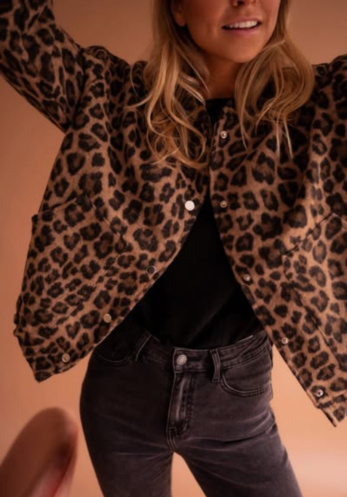 GR | Leopard Bomber Jacket