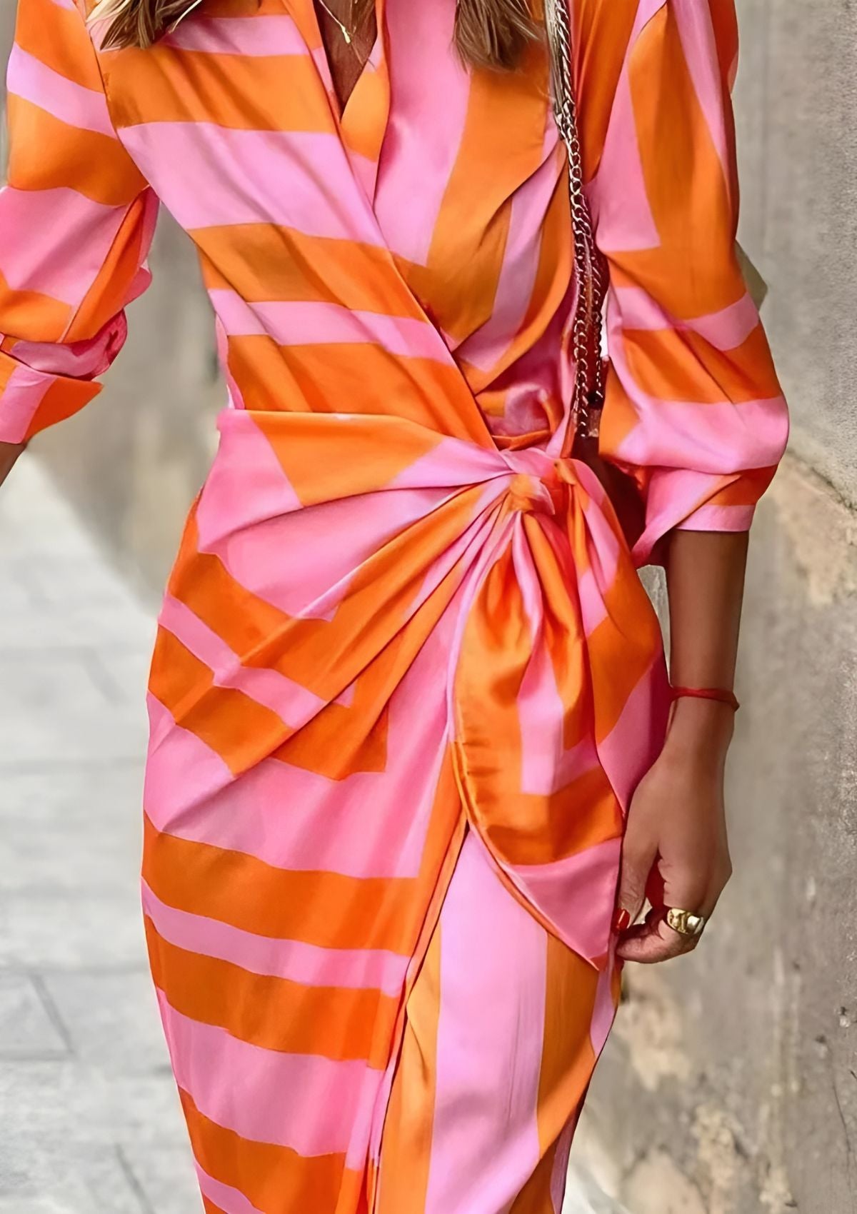 GR | Striped wrap dress