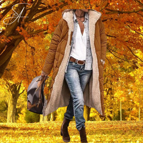 GR | Reversible Long Sherpa Puffer Coat:
