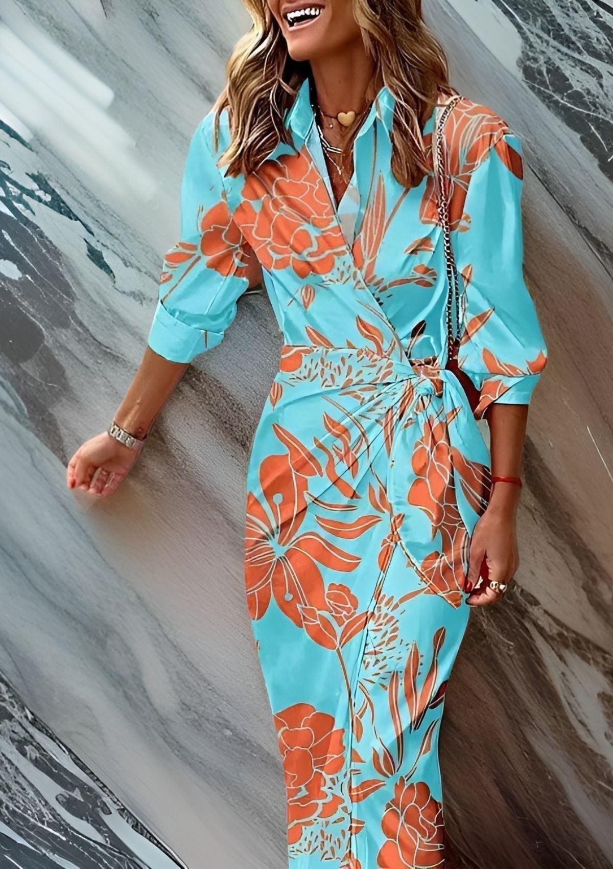 GR | Striped wrap dress