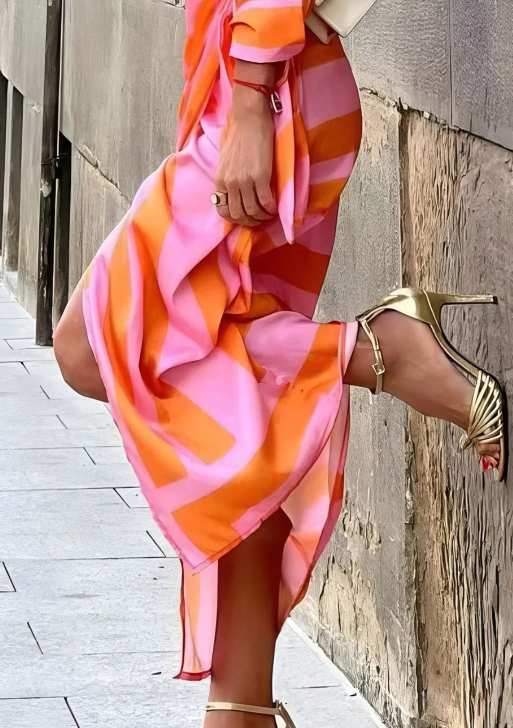 GR | Striped wrap dress