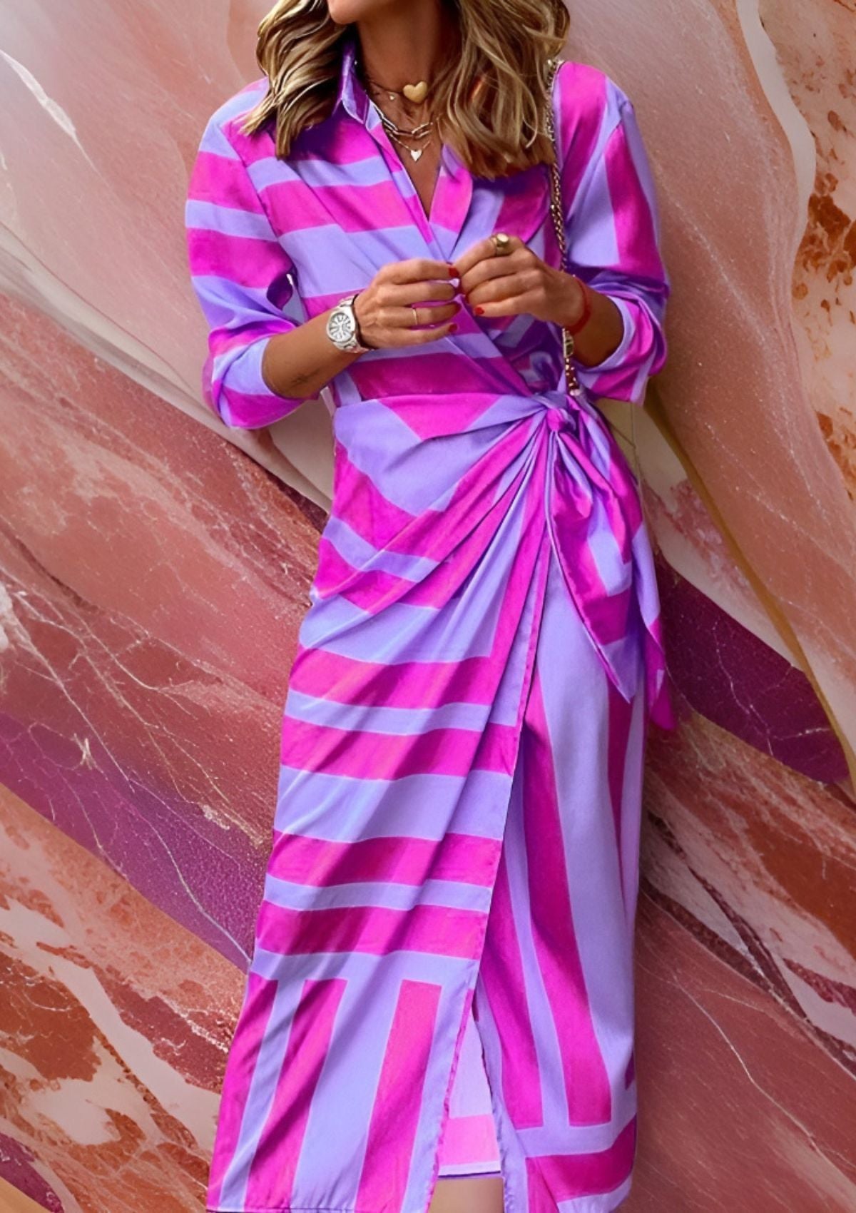 GR | Striped wrap dress