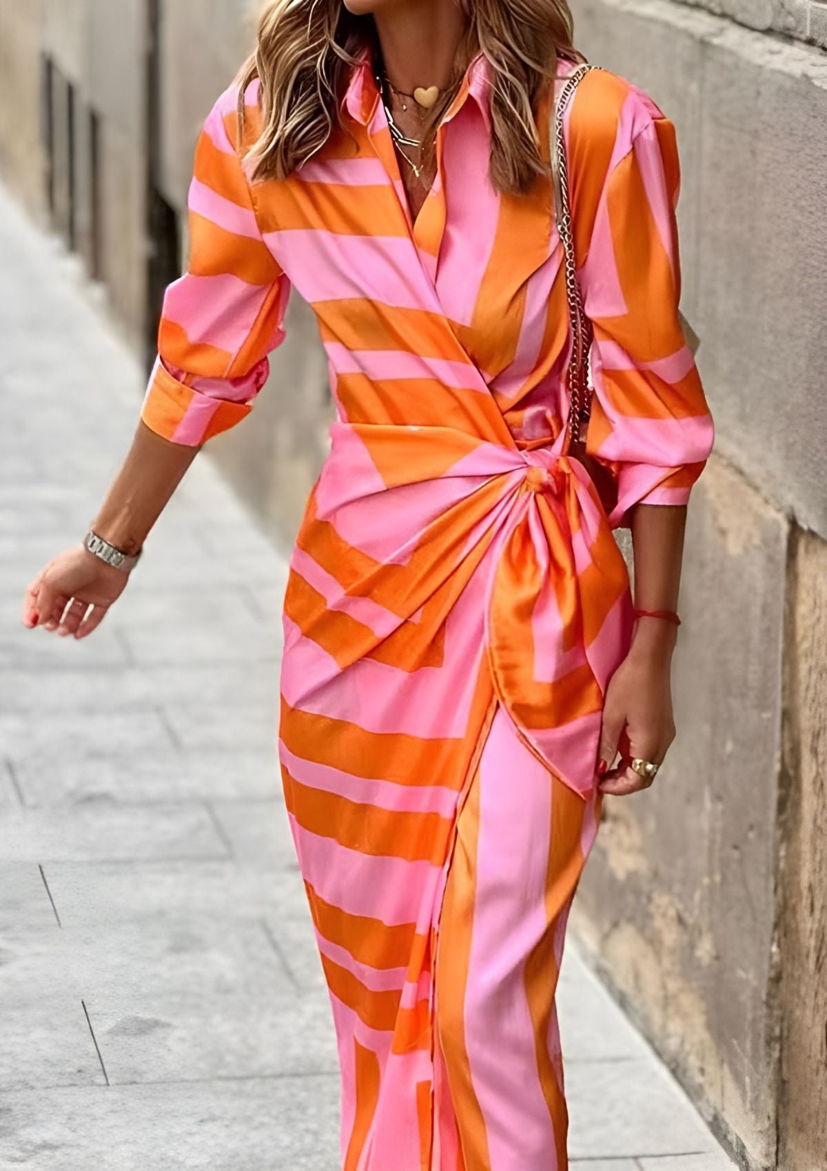 GR | Striped wrap dress
