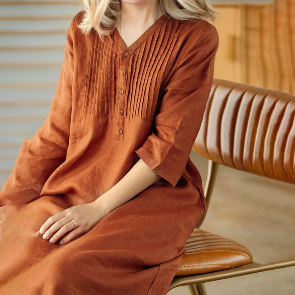GR | Orange Linen Dress